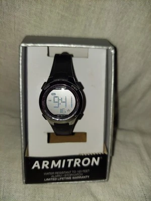 Reloj Armitron Cuarzo 45/7042 Mujer Plateado Negro Digital Alarma Cronógrafo Nuevo Foto 1 de 3