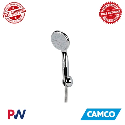 Kit de cabezal de ducha cromado CAMCO con OOS incluye montaje de cabezal de manguera Foto 1 de 4