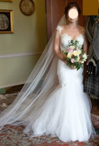 Stunning Riki Dalal Noya wedding dress, with full veil Size 8-10. Worn once - Picture 1 of 8
