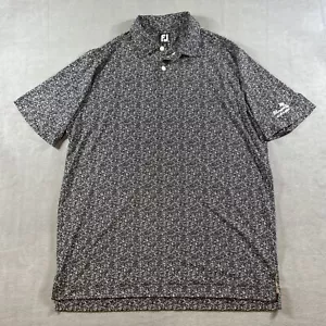 FootJoy Mens Size Large Paint Splatter Morgan Run Short Sleeve Golf Polo Black - Picture 1 of 11