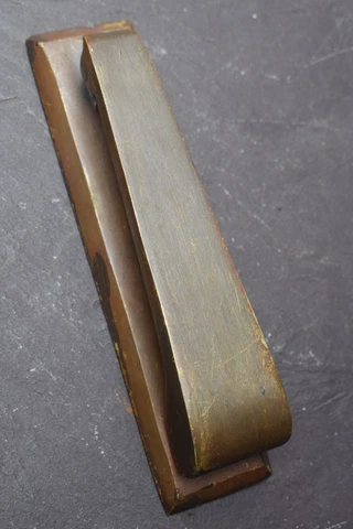 Reclaimed Art Deco Brass Door Knocker / Old Vintage Antique Original Knocker Cover