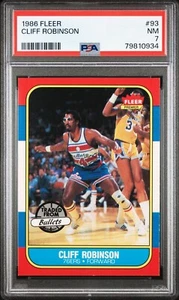 1986 Fleer Basketball #93 Cliff Robinson PSA 7 NM Mint Bullets 76ers RC New - Picture 1 of 3