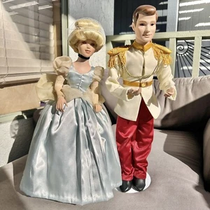 Disney CINDERELLA and PRINCE CHARMING Porcelain Doll Set Limited Ed. 1051/5000 - Picture 1 of 18