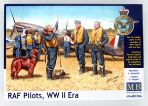 Master Box RAF Piloti Epoca Seconda Guerra Mondiale 1:32 MB3206 4 Figurine 1 Cane Model Kit 2013 - Foto 1 di 3