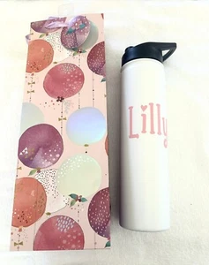 Personalised White Drink bottle With Straw - Double Insulation. Gift Packaging. - Picture 1 of 7