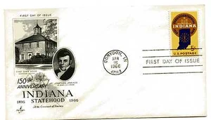 1308 Indiana Statehood, ArtCraft, FDC - Picture 1 of 1