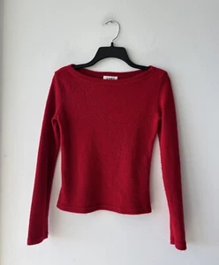 A. Byer 90s Y2K Vintage Red Sparkle Knit Sweater Long Sleeve Size Medium USA - Picture 1 of 9