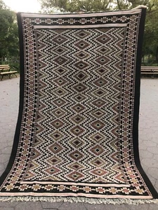 Moroccan Kilim Rug  - Berber Carpet - Tribal Design Geometric - 7'10" x 5' - Picture 1 of 11