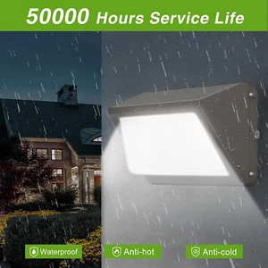 Commercial 100W LED WALL PACK Lights DUSK TO DAWN Outdoor Area Security Lighting - Picture 1 of 12