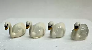 Hagen Renaker Schwan Vogel Teich Miniatur Mini Figur Schmuck Vintage 4 Stück Posten - Bild 1 von 13