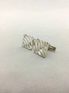 Gemelli vintage Tiffany & Co. onda quadrata in argento sterling 925 #922 - Foto 1 di 8