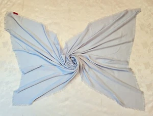 SCARF AUTHENTIC BOSS HUGO BOSS LOGO ART SOLID BLUE MODAL JACQUARD LONG WOMEN'S - Picture 1 of 4