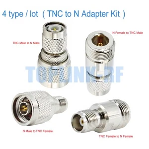4Pcs/Set N Type to TNC Male Plug Female Jack Kit RF Adapter Connector Converter - Zdjęcie 1 z 6