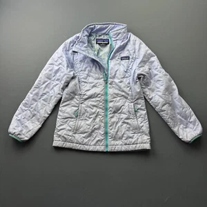 Patagonia Nano Puffer Jacket Girls 12, Diamond Quilted Primaloft Stained Worn - Picture 1 of 22