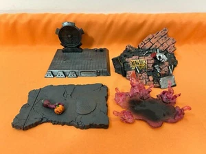 MARVEL LEGENDS SELECT BASE STANDS DIORAMA PARTS LOT of 4 MAGNETO MARVEL ZOMBIES - Picture 1 of 4