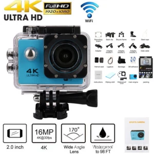 4K 2'' Ultra HD 1080P Sport WiFi 16MP Cam Action Camera DV Video Recorder - Picture 1 of 17