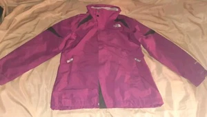 North Face HyVent Girls Magenta Windbreaker Size L Large 14/16 - Picture 1 of 8