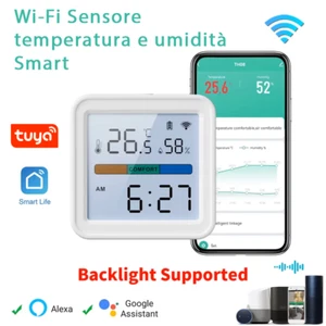 WiFi Temperatur- und Feuchtigkeitssensor Smartwatch Tuya Google Home Amazon Alexa - Bild 1 von 16