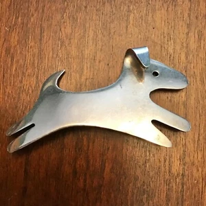 Broche prendedor vintage de plata de ley 925 para perro corriendo con oreja floja - Imagen 1 de 5