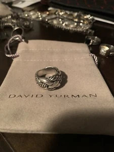 AUTHENTIC DAVID YURMAN UNISEX RING SZ 7.5 Retired? Great Look /Xmas Gift/ Pouch - Picture 1 of 9