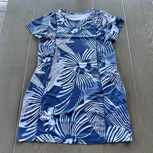 Columbia PFG Dress Short Sleeve Blue Tropical Mini Dress Pockets Size M - Bild 1 von 7