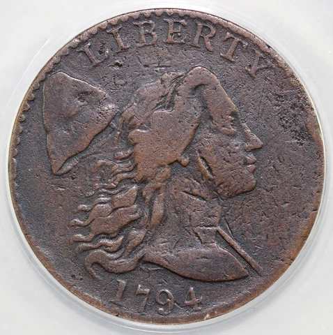 1794 1c Head of 1794 S-41 Liberty Cap Large Cent ANACS F 12 Cover