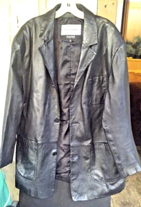 Chaqueta de cuero negra Pelle Studio para hombre XL Wilson’s cierres de botones ligeramente usada - Imagen 1 de 7