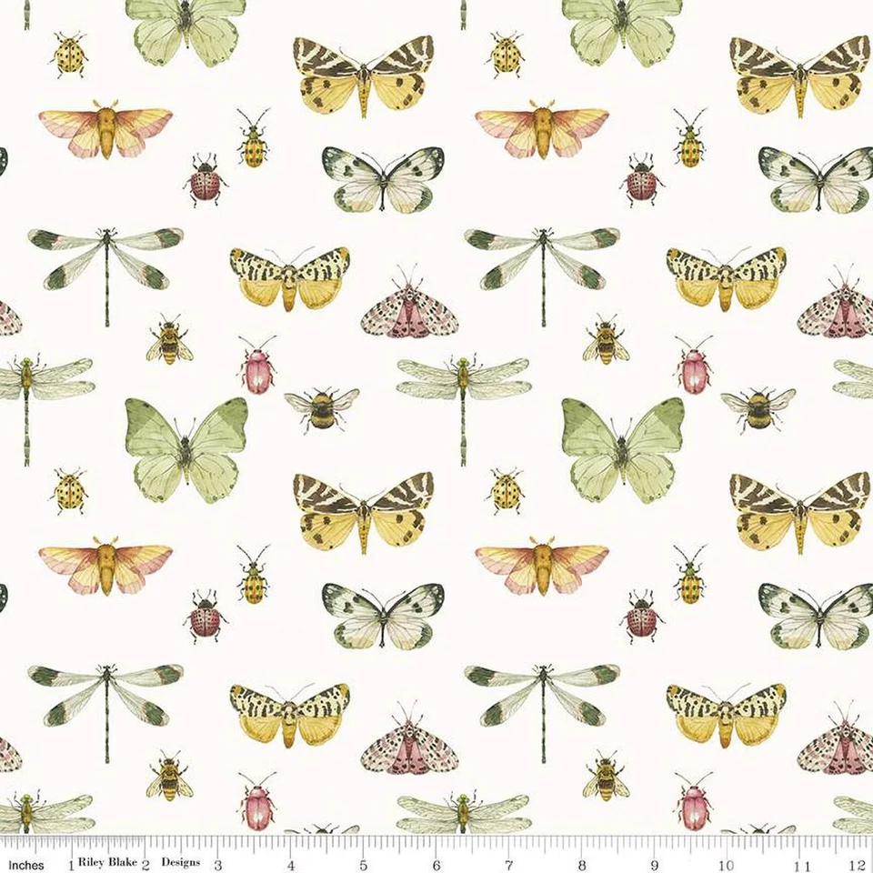 1/4 Yard 9x42 Riley Blake “Love Me More" Flutter Cloud Butterflies Quilt Cotton