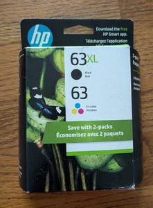 Oryginalne wkłady atramentowe HP 63 XL 2-pak Combo czarne i kolorowe exp 01/27 - Zdjęcie 1 z 1