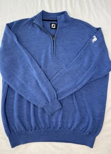 FootJoy 1/4 Zip Pullover Sweater Wool Golf Blue Men’s XXL 2XL - Picture 1 of 6