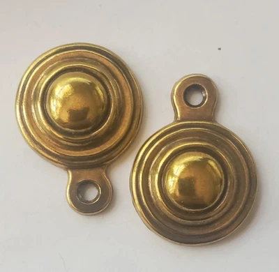 Keller Brass Co. Bed Bolt Cover Sheraton Style, Polished Solid Brass Set of 2 - Image 1 of 2