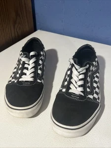 Vans Off The Wall Black & White Checker Skater Sneakers 👟 Size 5 Youth Unisex - Picture 1 of 5