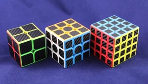 MoYu Meilong Set 2x2, 3x3, 4x4 - carbon Zauberwürfel Speedcube Magic Cube Mag... - Bild 1 von 1