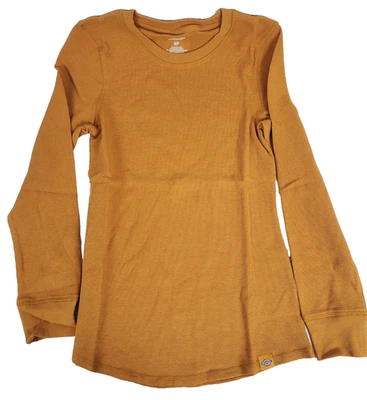 Camisa térmica Dickies para mujer manga larga cuello redondo, ¡NUEVA CON ETIQUETAS! PEQUEÑO ORO/AMARILLO Foto 1 de 4