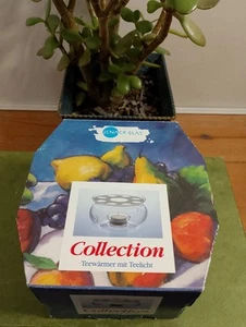 Calentador de té de vidrio Jenaer con vela hecho en Alemania - Imagen 1 de 10