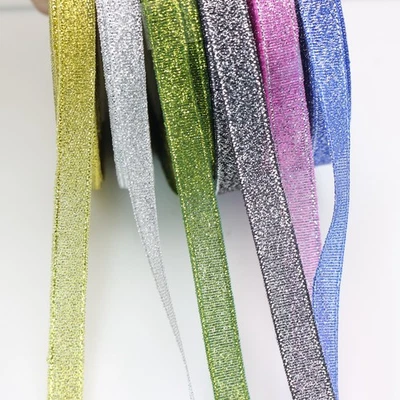 50 Yards 3/8" (10mm) Sparkly Metallic Ribbon Wedding Christmas Wrap Craft - Image 1 of 4