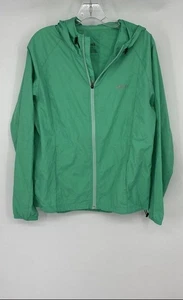 Asics Womens Green Long Sleeve Lightweight Hooded Windbreaker Jacket Size L - Picture 1 of 6