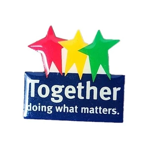 Together 4 Estrellas Pinback Hacer lo que importa Solapa Sombrero Chaqueta Camisa Esmaltada - Imagen 1 de 4
