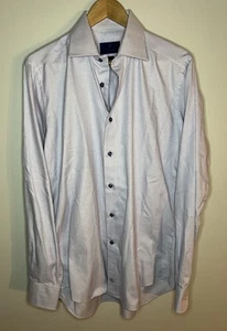 David Donahue Light Purple Long Sleeve Button Up Trim Fit Shirt Size 16.5 36/37  - Picture 1 of 9