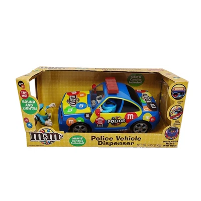 Dispensador de caramelos M&M Police - Vehículo coche 2010 en caja - Leer Foto 1 de 4