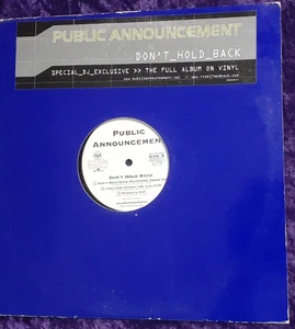 Public Announcement Don't Hold Back Vinyl Record Single - Picture 1 of 6