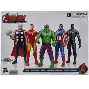 5 FIGURES THOR IRON MAN HULK CAPTAIN AMERICA BLACK PANTHER HASBRO AVENGERS OVP - Bild 1 von 5