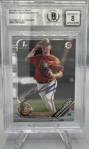 Bowman Gunnar Henderson 2019 1st Bowman novato automático Beckett autenticado - Imagen 1 de 2