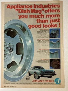 1975 Appliance Dish Mag Rims Steel Spoke Wheels Print Ad Chevrolet Camaro - Picture 1 of 2