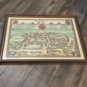 Vintage antike Stadt Roggen farbiger Kartenplan. Merrythought Roggen Souvenir. 20x16 - Bild 1 von 22