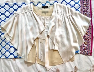 RARE ~ PORTS 1961 ~ 100% Silk (2 layers)~ IVORY Cape Capelet - Picture 1 of 11