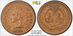 1864 *L On Ribbon* INDIAN CENT *PCGS VF35* RARE Variety *FAST FREE SHIPPING!! - Picture 1 of 9