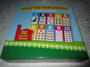 Count The Farm Animals Floor Puzzle 1-10, Ages 3+, 30 Pieces Pre-K-K Brand New - Picture 1 of 4