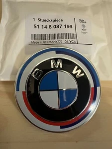 Genuine 50 Years M Heritage Badge 82mm Hood front Trunk Emblem Bonnet Logo - Picture 1 of 7