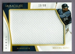 2017 IMMACULATE COLLECTION IMMACULATE JUMBO JERSEY MIGUEL SANO /99 TWINS - Picture 1 of 3